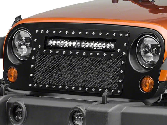 DV8 Off Road Mesh Grill for Jeep Wrangler JK 2007-2017