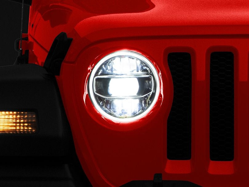 Rubicon Headlight White LED With DRL for Jeep Wrangler JL & Gladiator 2018-2025