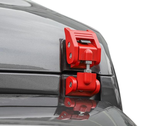 Red Bonnet Lock for Jeep Wrangler JK & JL & Gladiator 2007-2023