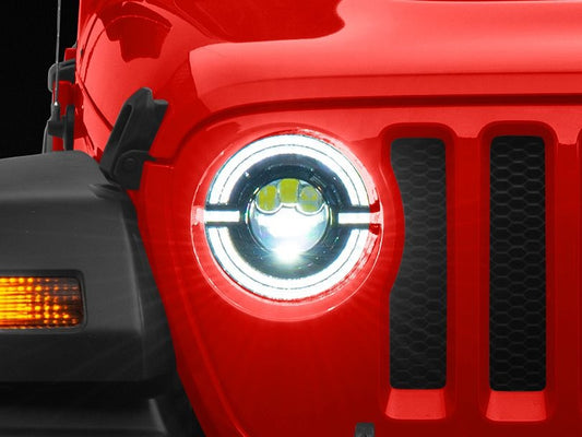 Headlight White LED With DRL for Jeep Wrangler JL & Gladiator 2018-2025