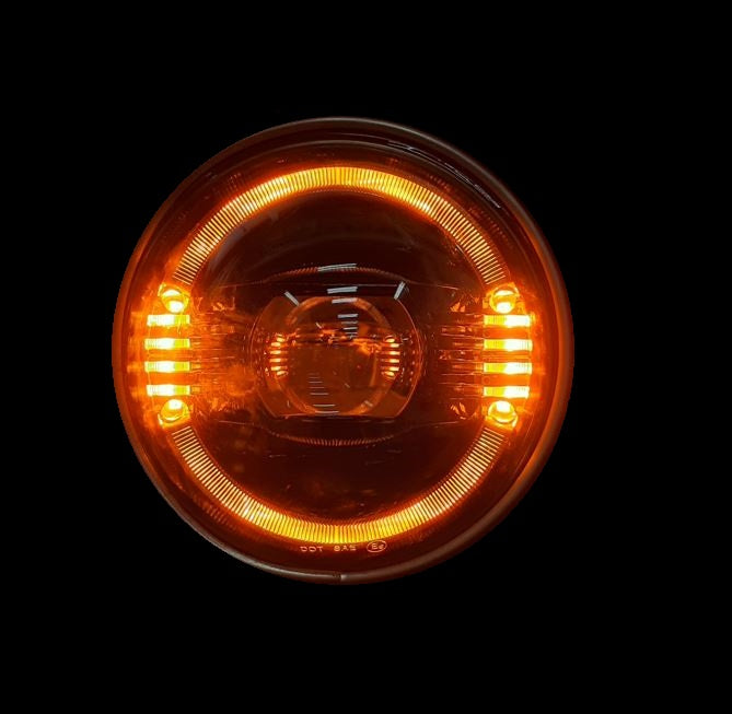 Headlight White LED with Ring for Jeep Wrangler JK 2007-2017