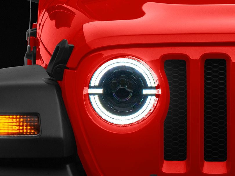 Headlight White LED With DRL for Jeep Wrangler JL & Gladiator 2018-2025