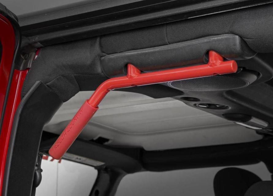 Grab Handle Red Red Steel Grab Handle Set for 4 Door Jeep Wrangler JK 2007-2017