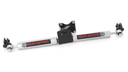 Rough Country Dual Steering Stabilizer for 2+ Inch Lift for Jeep Wrangler JK 2007-2017