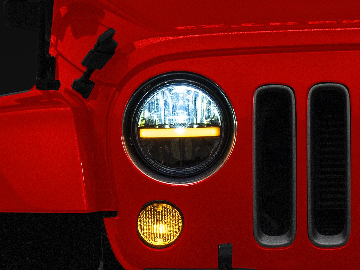 LED Headlight With DRL for Jeep Wrangler JK 2007-2017