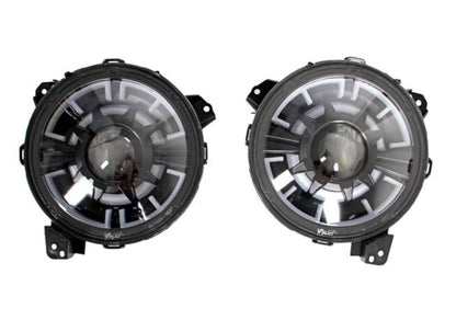 Headlight White LED with Oculus DRL for Jeep Wrangler JL & Gladiator 2018-2023