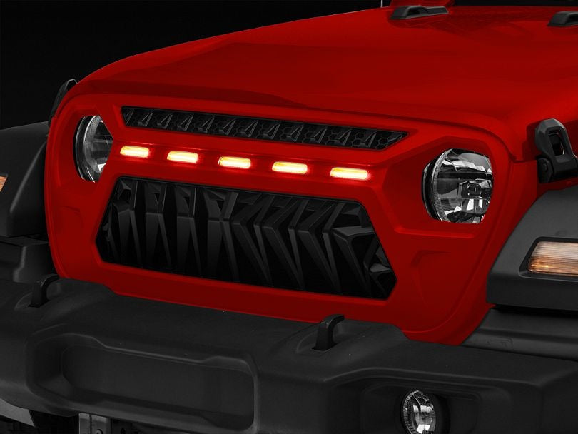 Angry Shark LED Grill for Jeep Wrangler JL & Gladiator 2018-2025