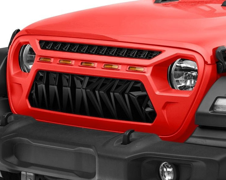 Angry Shark LED Grill for Jeep Wrangler JL & Gladiator 2018-2025