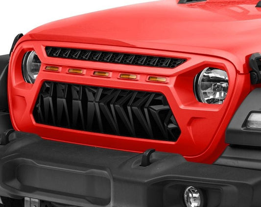 Angry Shark LED Grill for Jeep Wrangler JL & Gladiator 2018-2025