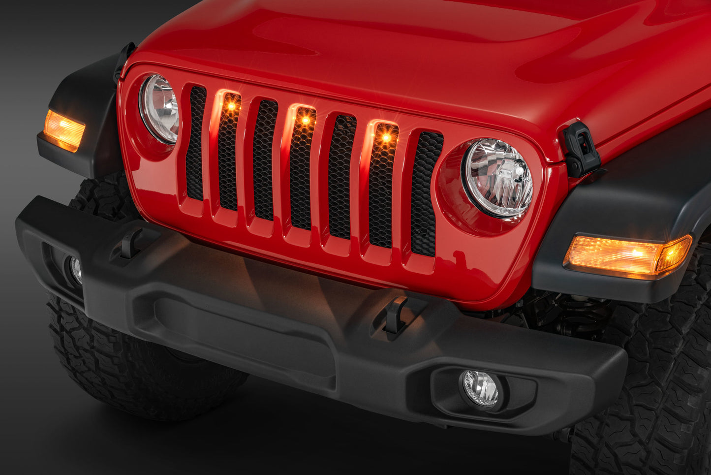 Amber LED Grille Lights for Jeep Wrangler JK & JL & Gladiator 2007-2023