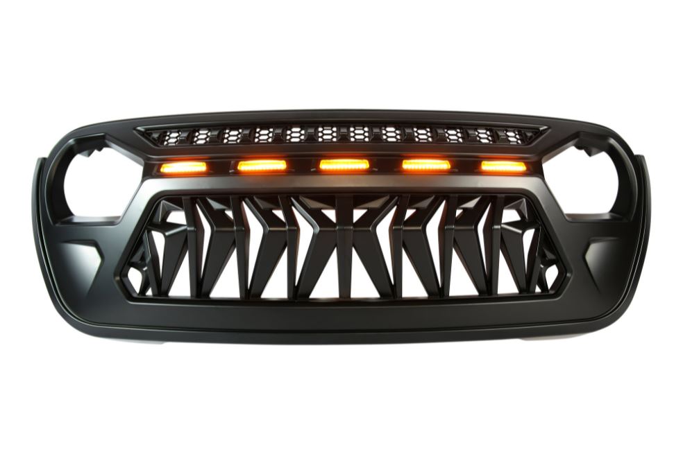Angry Shark LED Grill for Jeep Wrangler JL & Gladiator 2018-2025
